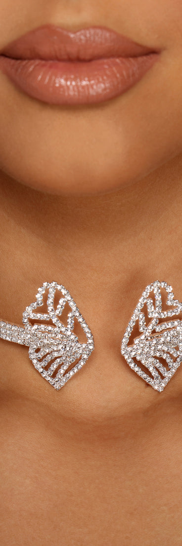 Butterfly Beauty Rhinestone Choker Necklace for 2022 festival outfits, festival dress, outfits for raves, concert outfits, and/or club outfits