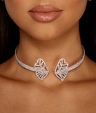 Butterfly Beauty Rhinestone Choker Necklace for 2022 festival outfits, festival dress, outfits for raves, concert outfits, and/or club outfits