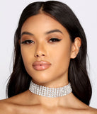 So Luxe Five Row Rhinestone Choker is a trendy pick to create 2023 festival outfits, festival dresses, outfits for concerts or raves, and complete your best party outfits!
