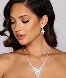 Dazzle Diva Rhinestone Collar And Duster Earrings Set