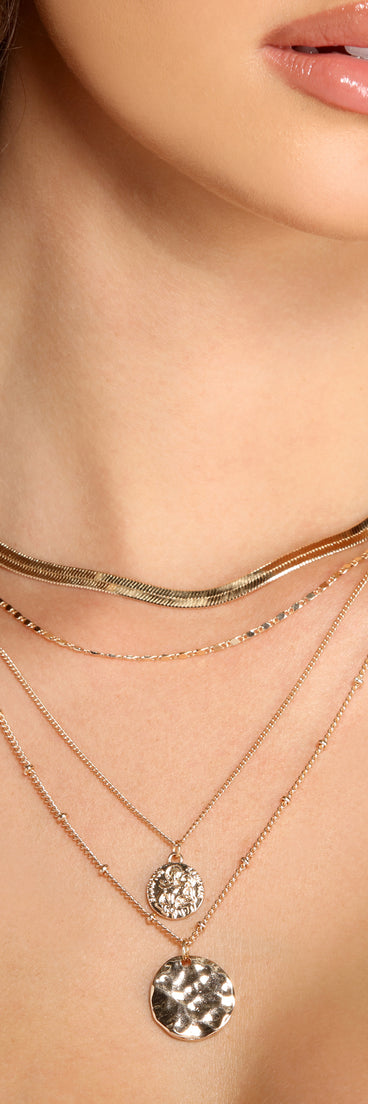 Effortlessly Glam Four-Pack Necklace Set for 2022 festival outfits, festival dress, outfits for raves, concert outfits, and/or club outfits