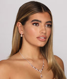 Radiant Beauty Rhinestone Necklace And Earrings Set