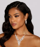 Rhinestone Glamour Fringe Collar And Duster Earrings Set