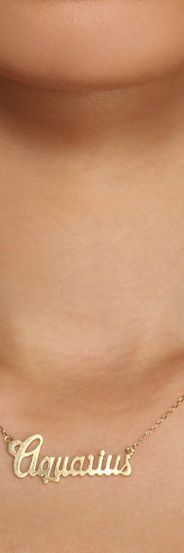 Aquarius Script Necklace