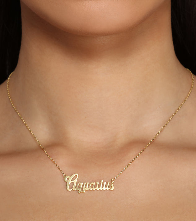 Aquarius Script Necklace