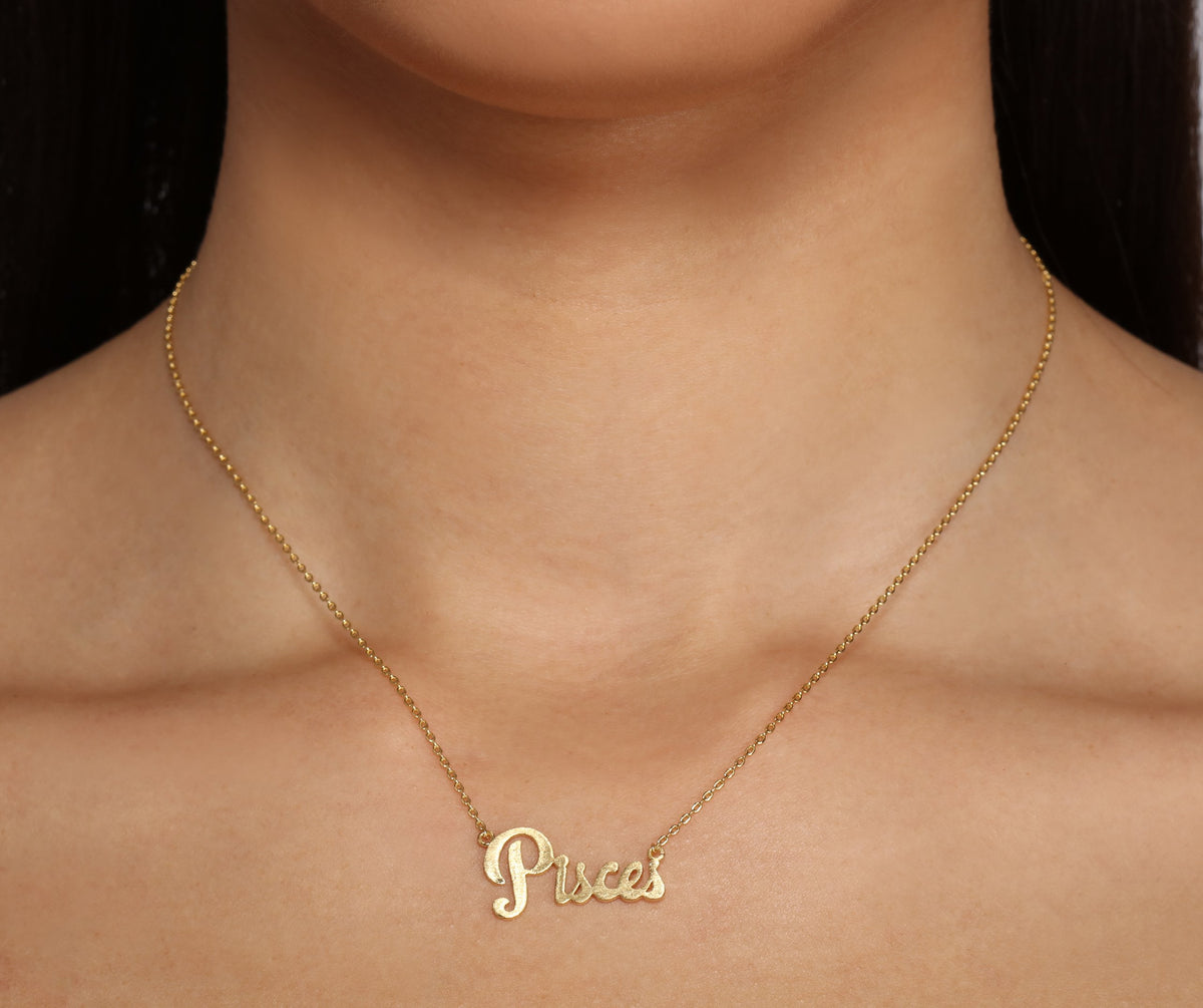 Pisces Script Necklace
