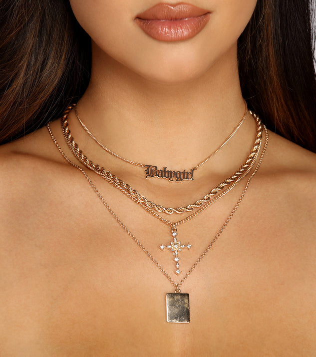 Glam Trendsetter Four-Pack Necklace Set for 2022 festival outfits, festival dress, outfits for raves, concert outfits, and/or club outfits