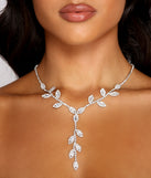 So Luxe Rhinestone Leaf Collar