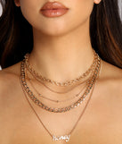 Honey Charm Layered Chain Link Necklace for 2022 festival outfits, festival dress, outfits for raves, concert outfits, and/or club outfits