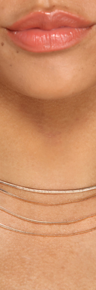 Layered In Style Snake Chain Necklace Pack is a trendy pick to create 2023 festival outfits, festival dresses, outfits for concerts or raves, and complete your best party outfits!