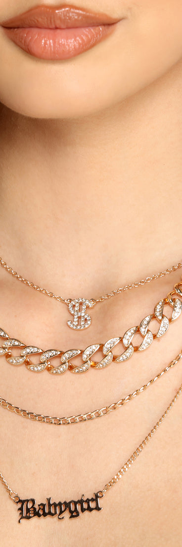 Dazzle On Babygirl Layered Necklace for 2022 festival outfits, festival dress, outfits for raves, concert outfits, and/or club outfits