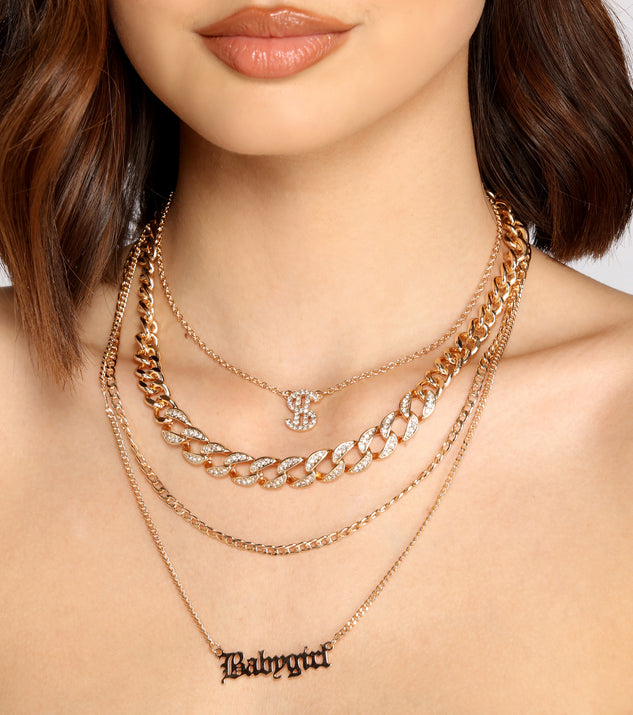 Dazzle On Babygirl Layered Necklace for 2022 festival outfits, festival dress, outfits for raves, concert outfits, and/or club outfits
