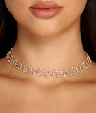 Chic Greek Key Choker Necklace is a trendy pick to create 2023 festival outfits, festival dresses, outfits for concerts or raves, and complete your best party outfits!
