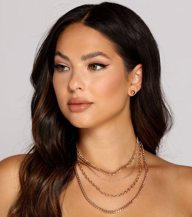 Chain Link Necklace Two Pack is a trendy pick to create 2023 festival outfits, festival dresses, outfits for concerts or raves, and complete your best party outfits!