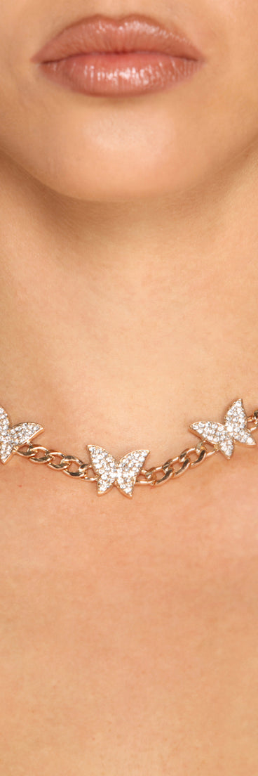 So Glitz Rhinestone Butterfly Charm Choker is a trendy pick to create 2023 festival outfits, festival dresses, outfits for concerts or raves, and complete your best party outfits!