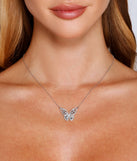 Dainty Rhinestone Butterfly Charm Necklace is a trendy pick to create 2023 festival outfits, festival dresses, outfits for concerts or raves, and complete your best party outfits!