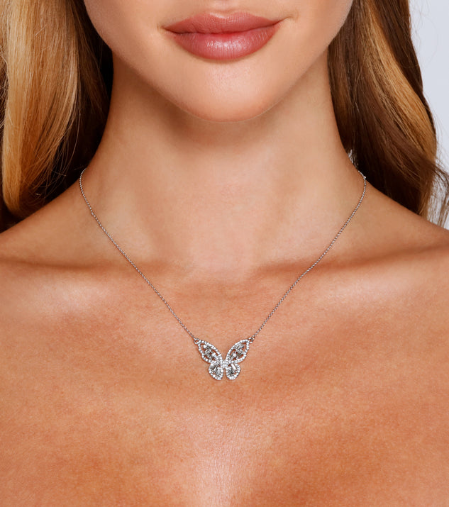 Dainty Rhinestone Butterfly Charm Necklace is a trendy pick to create 2023 festival outfits, festival dresses, outfits for concerts or raves, and complete your best party outfits!
