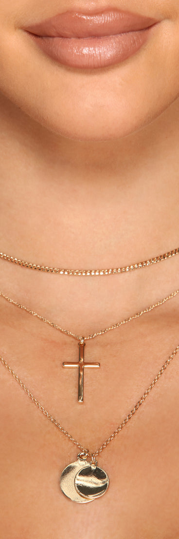 Cross Cham And Coins Necklace for 2022 festival outfits, festival dress, outfits for raves, concert outfits, and/or club outfits