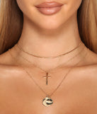 Cross Cham And Coins Necklace for 2022 festival outfits, festival dress, outfits for raves, concert outfits, and/or club outfits