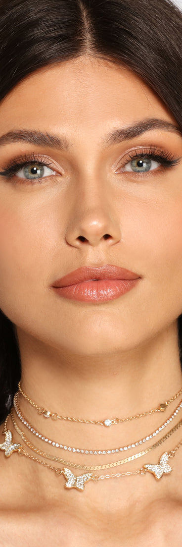 Four Row Butterfly Rhinestone Choker is a trendy pick to create 2023 festival outfits, festival dresses, outfits for concerts or raves, and complete your best party outfits!