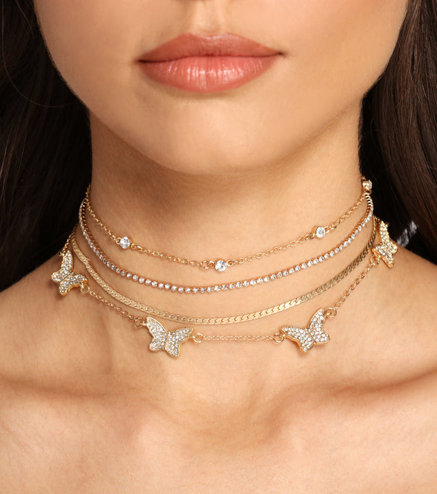Rhinestone on sale butterfly choker