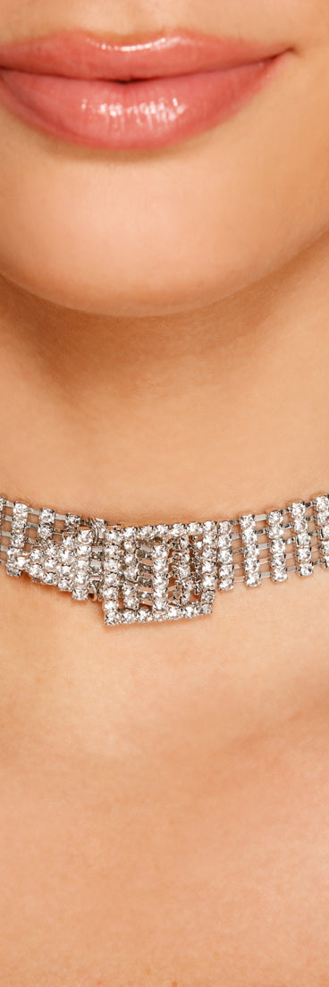 Rhinestone Belt Buckle Choker for 2022 festival outfits, festival dress, outfits for raves, concert outfits, and/or club outfits