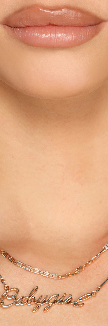 Babygirl Two Layer Necklace for 2022 festival outfits, festival dress, outfits for raves, concert outfits, and/or club outfits