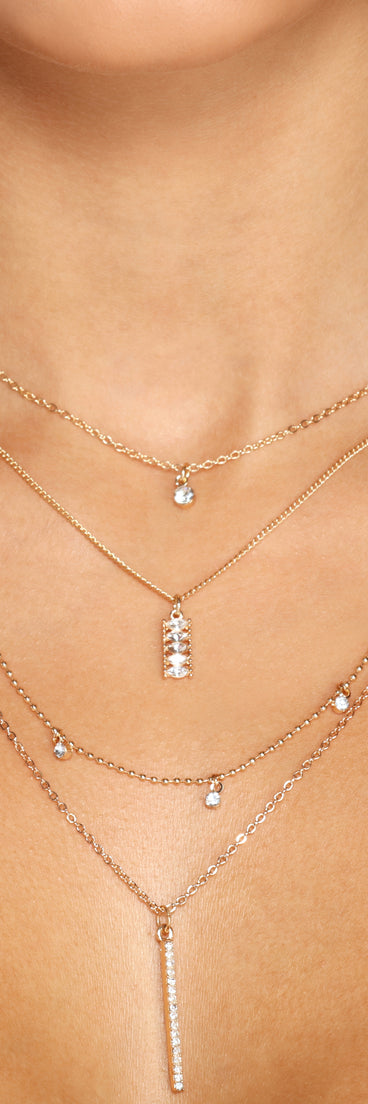 Dainty Luxe Layered Rhinestone Lariat Necklace is a stunning choice for a bridesmaid dress or maid of honor dress, and to feel beautiful at Homecoming 2023, fall or winter weddings, formals, & military balls!