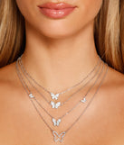 Fluttery Glam Rhinestone Butterfly Necklace Set is a trendy pick to create 2023 festival outfits, festival dresses, outfits for concerts or raves, and complete your best party outfits!