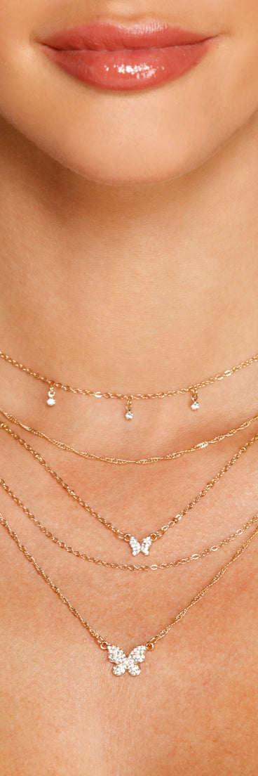 Flirty Butterfly Charm Rhinestone Necklace is a trendy pick to create 2023 festival outfits, festival dresses, outfits for concerts or raves, and complete your best party outfits!