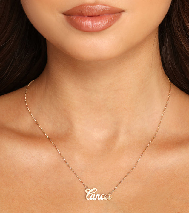 Cancer Script Necklace for 2022 festival outfits, festival dress, outfits for raves, concert outfits, and/or club outfits