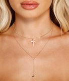 Dainty Cross Charm Layered Necklace is a trendy pick to create 2023 festival outfits, festival dresses, outfits for concerts or raves, and complete your best party outfits!