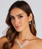 Rhinestone Scalloped Rhinestone Collar And Earrings Set for 2022 festival outfits, festival dress, outfits for raves, concert outfits, and/or club outfits