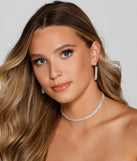 Triple Row Rhinestone Choker And Earrings Set is the perfect Homecoming look pick with on-trend details to make the 2023 HOCO dance your most memorable event yet!