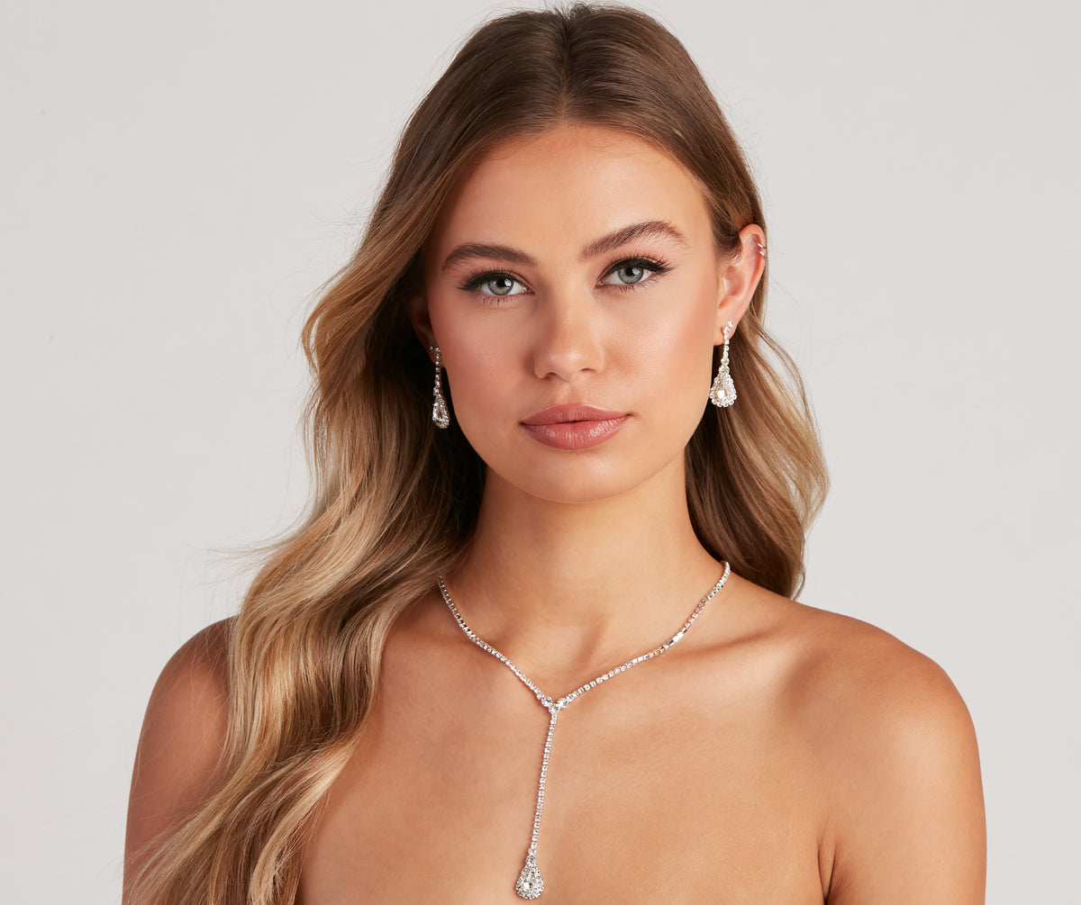 Dripping In Glamour Necklace And Earrings Set