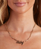 Not Your Baby Chain-Link Necklace for 2022 festival outfits, festival dress, outfits for raves, concert outfits, and/or club outfits