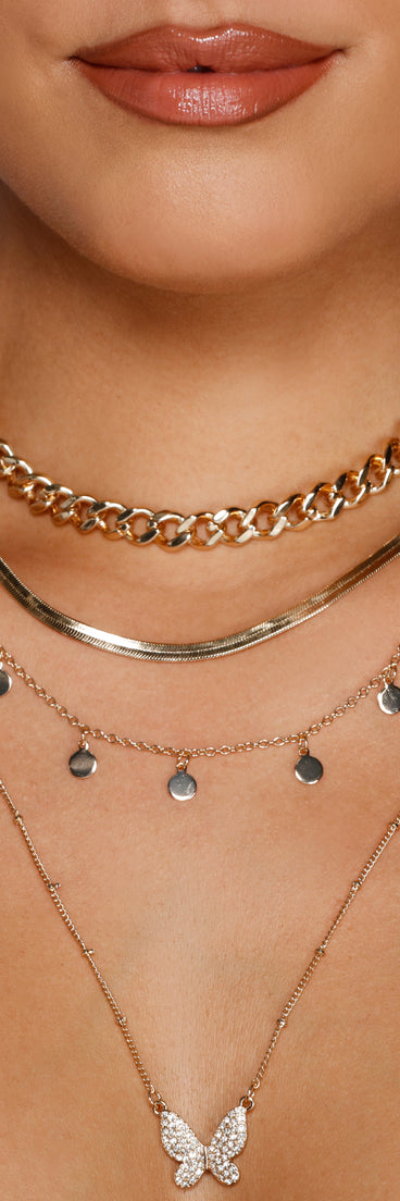 Layered In Glam Charm Necklace is a trendy pick to create 2023 festival outfits, festival dresses, outfits for concerts or raves, and complete your best party outfits!