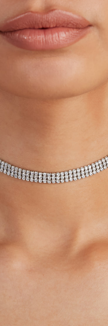 Glam On Clutch CZ Choker is a trendy pick to create 2023 festival outfits, festival dresses, outfits for concerts or raves, and complete your best party outfits!