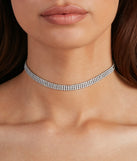 Glam On Clutch CZ Choker is a trendy pick to create 2023 festival outfits, festival dresses, outfits for concerts or raves, and complete your best party outfits!