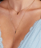 With Keep It Sleek Bar Charm Layer Necklace as your homecoming jewelry or accessories, your 2023 Homecoming dress look will be fire!