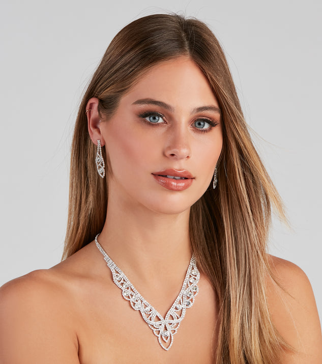 Grand Glam Rhinestone Necklace Set