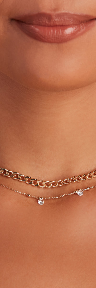 Glam Swag Rhinestone Layered Necklace