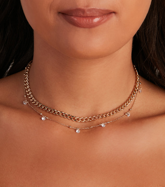 Glam Swag Rhinestone Layered Necklace