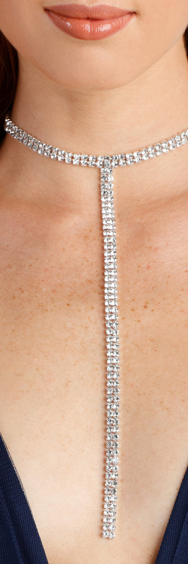 Bring The Glam Two Row Rhinestone Choker