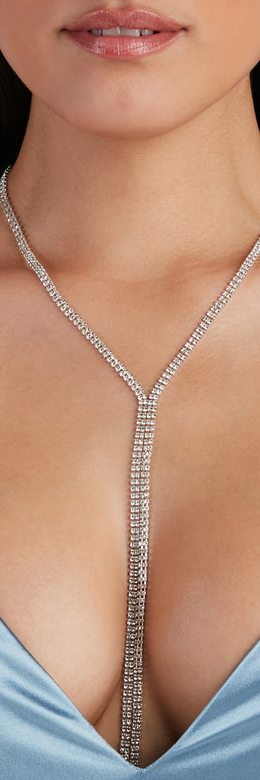 Kiss My Jewels Rhine Lariat And Studs