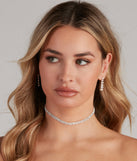 Glamour Hour Rhinestone Choker And Earrings