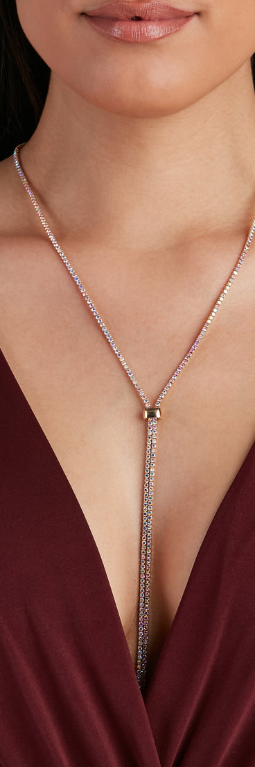 All That Shine Rhinestone Slider Necklace