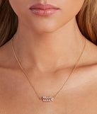 Dainty Details Rhinestone Leaf Necklace
