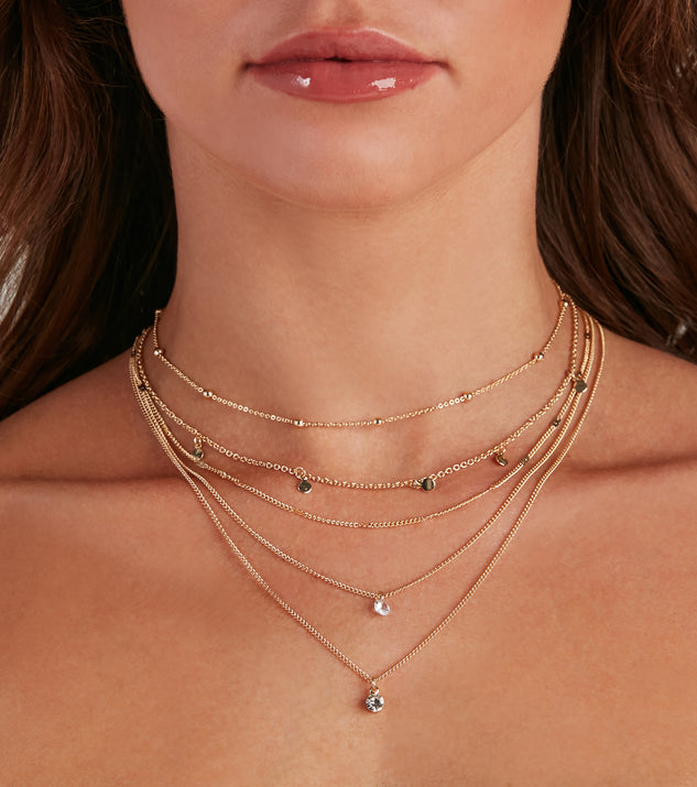 Boho Chic Layered Rhinestone Drop Necklace Set is a trendy pick to create 2023 festival outfits, festival dresses, outfits for concerts or raves, and complete your best party outfits!