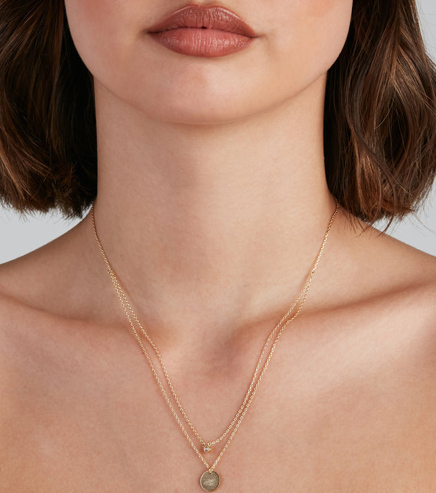 Delicate Layered Rhinestone Coin Necklace for 2022 festival outfits, festival dress, outfits for raves, concert outfits, and/or club outfits